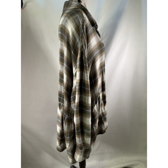 AE American Eagle Flannel Button Up Top Peplum XL - Picture 2 of 7